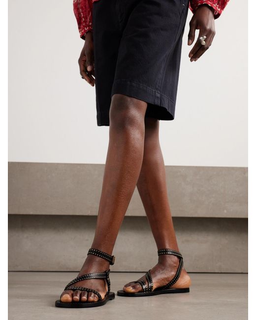 Isabel Marant Black Jopee Studded Leather Sandals