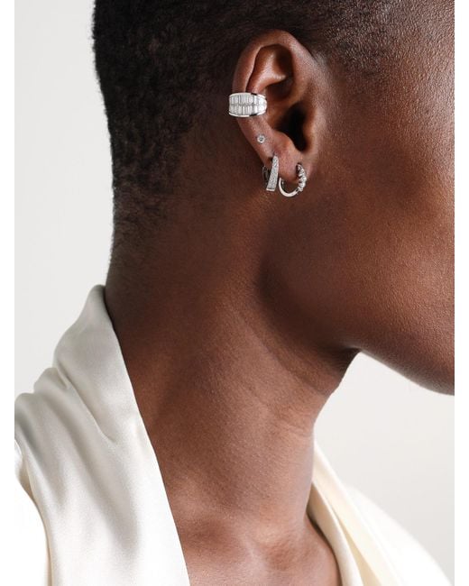 Anita Ko Natural Huggies 18-Karat Diamond Hoop Earrings