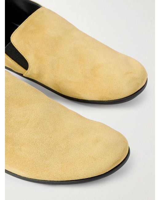 The Row Natural Vincit Suede Loafers