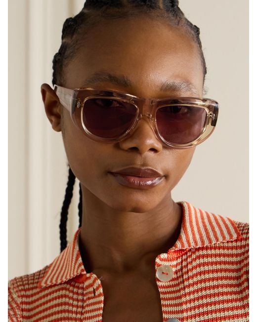 Jacques Marie Mage Pink Erin Wasson The Sud Square-Frame Acetate Sunglasses