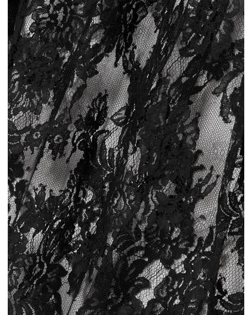 Dolce & Gabbana Black Halterneck Satin-Trimmed Cotton-Blend Lace Midi Wrap Dress