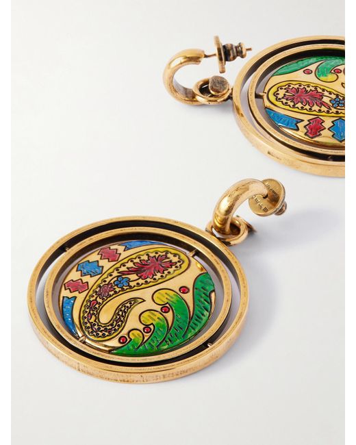 Etro Metallic Tone And Enamel Earrings