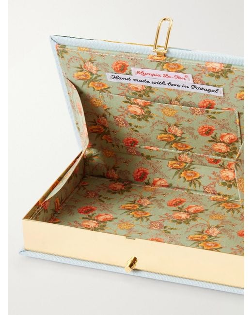 Olympia Le-Tan White Toscana Embroidered Canvas Clutch