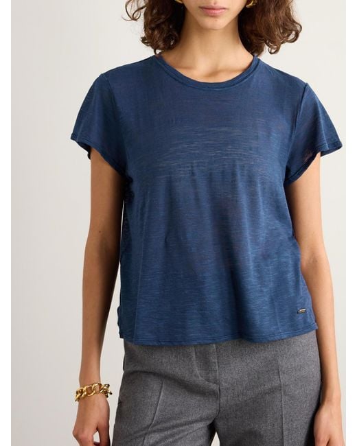 Tom Ford Blue Cotton-Blend T-Shirt