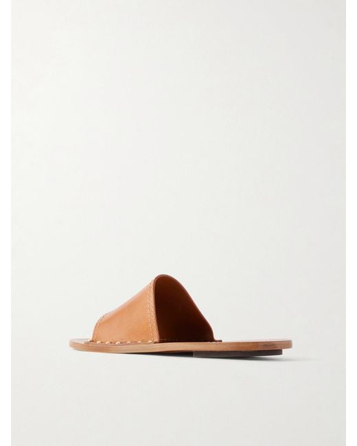 Totême  White Studded Leather Slides