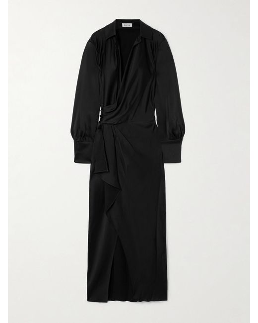 Jonathan Simkhai Talita Draped Wrap-Effect Satin Midi Dress
