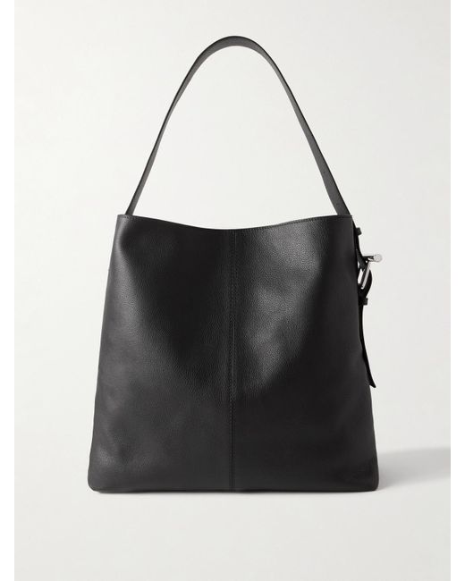 Alexander McQueen Black T-Bar Sling Schultertasche Aus Strukturiertem Leder