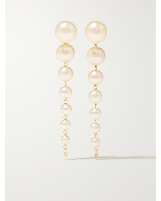 Mizuki Natural 14-Karat Pearl Earrings