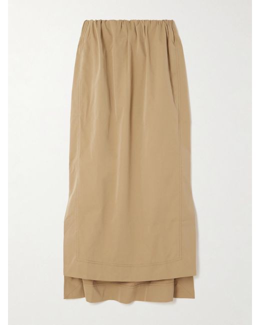 Sa Su Phi Natural Gilda Gathered Cotton And Silk-Blend Maxi Skirt