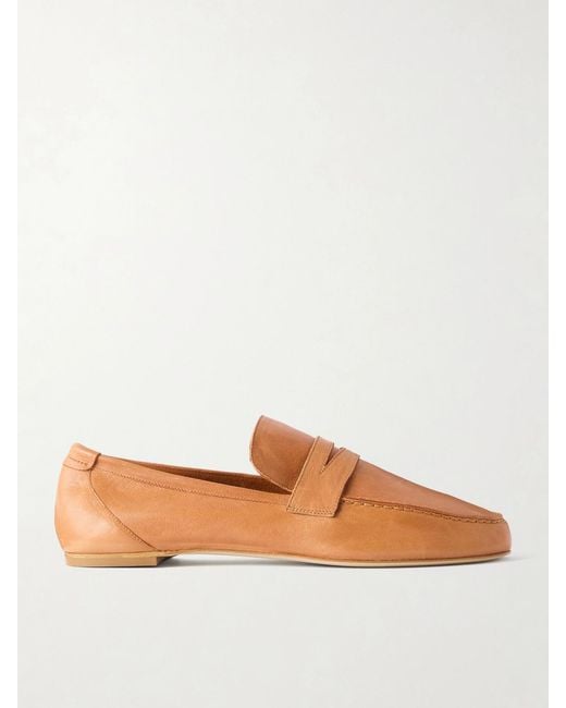 Jamie Haller Metallic Leather Penny Loafers