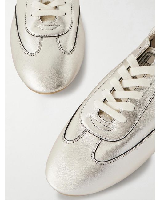 Saint Laurent Natural Lewis Metallic Leather Sneakers