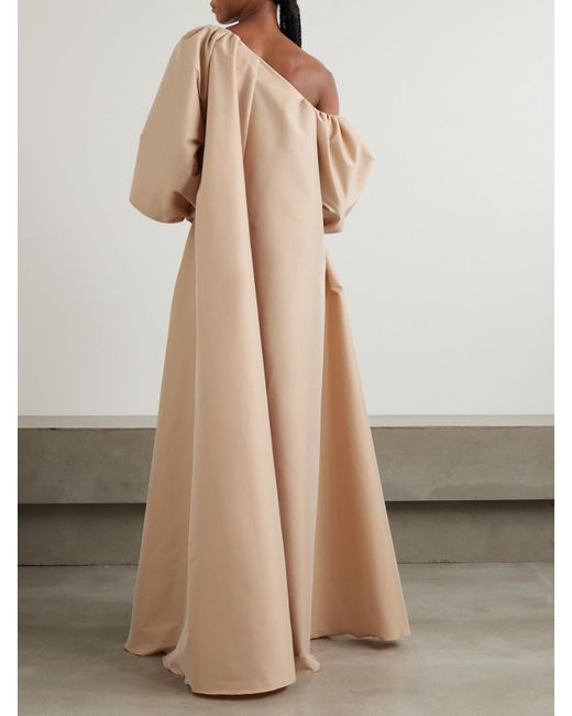 BERNADETTE Natural Nathalie Off-The-Shoulder Taffeta Gown