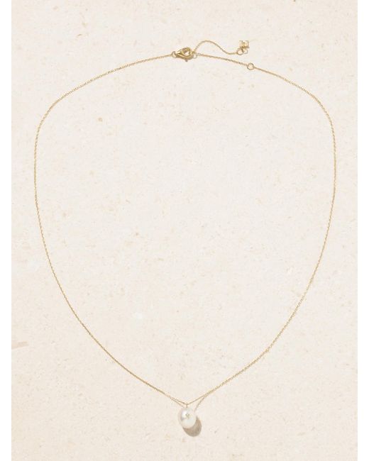 Mateo Natural 14-Karat, Pearl And Diamond Necklace