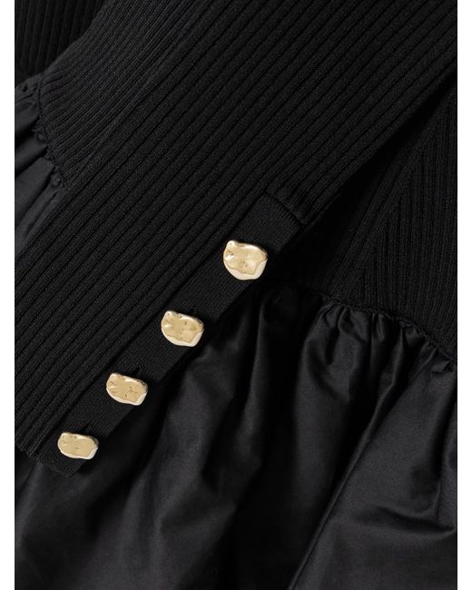 Aje. Black Moonlight Minikleid Aus Stretch-Strick Und Baumwolltaft