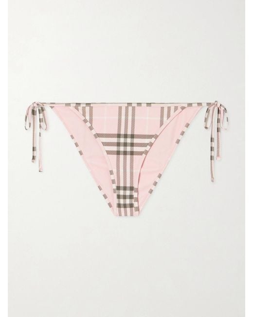 Burberry Natural Sadie Checked Bikini Briefs