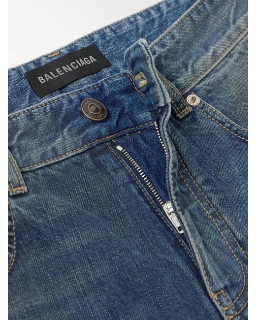 Balenciaga Blue Mid-Rise Wide-Leg Jeans
