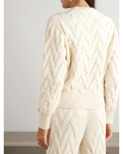 Loro Piana Natural Zopfstrickpullover Aus Kaschmir
