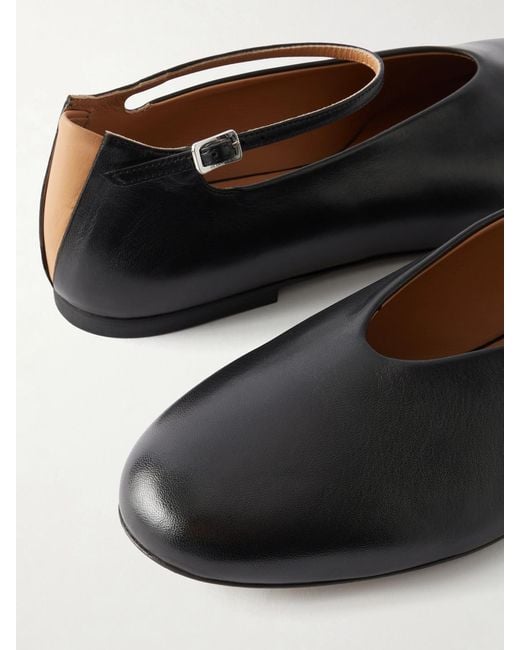Jil Sander White Elyss Leather Ballet Flats