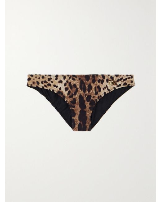 Dolce & Gabbana Natural Leopard-Print Bikini Briefs
