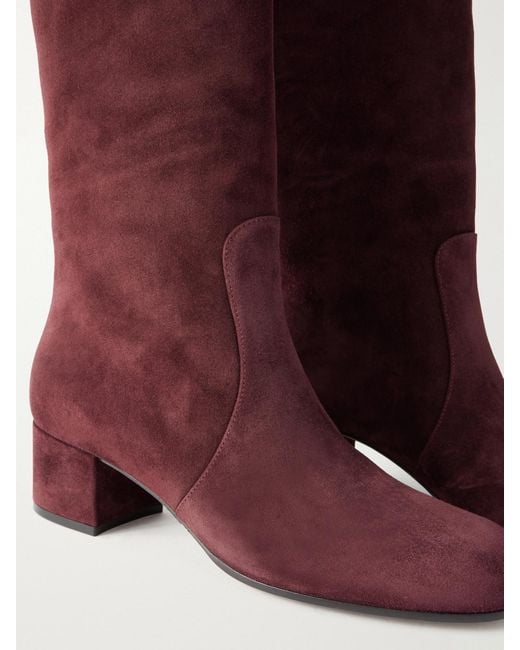 Gianvito Rossi Red Suede 45 Over-The-Knee Boots