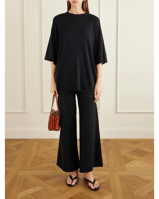 Lisa Yang Black Agnette And Ainsley Cotton And Cashmere-Blend Sweater And Pants Set