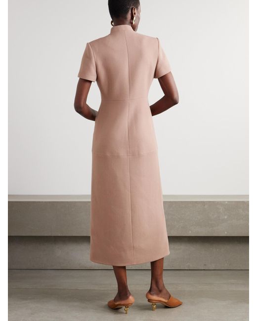 LIBEROWE Pink Imperial Wool-Crepe Midi Dress