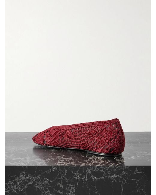 Magda Butrym Red Crocheted Ballet Flats