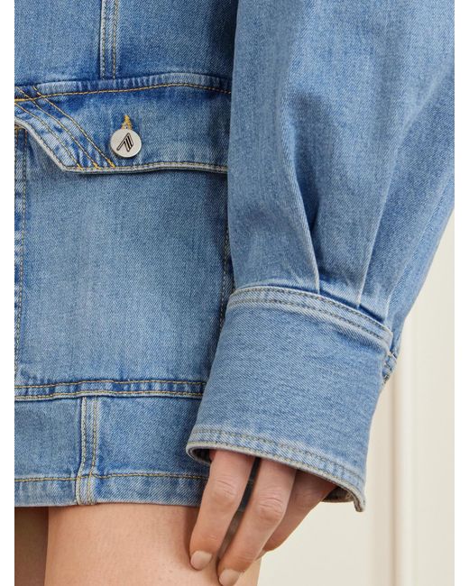 The Attico Blue Paneled Denim Mini Dress