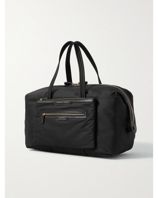 Anya Hindmarch Black Inflight Leather-Trimmed Econyl Weekend Bag