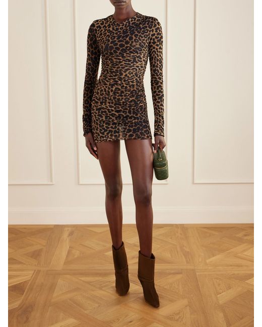 Saint Laurent Brown Niki Embellished Suede Ankle Boots