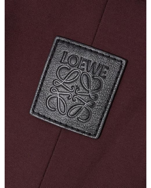 Veste En Tissu Technique De Coton Mélangé À Ceinture Loewe en coloris Red