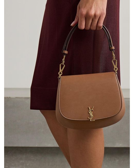 Saint Laurent Brown Voltaire Top Handle Mini Tote Aus Leder