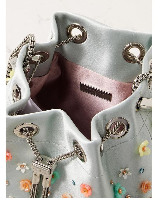 Jimmy Choo Gray Bon Bon Beuteltasche Aus Satin Mit Verzierungen