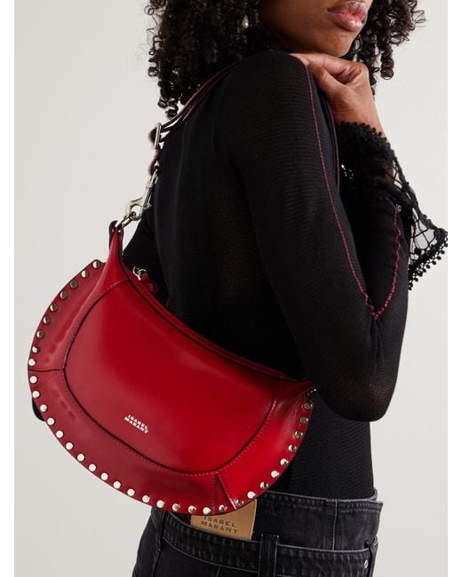 Sac Porté Épaule En Cuir À Clous Oskan Moon Isabel Marant en coloris Red