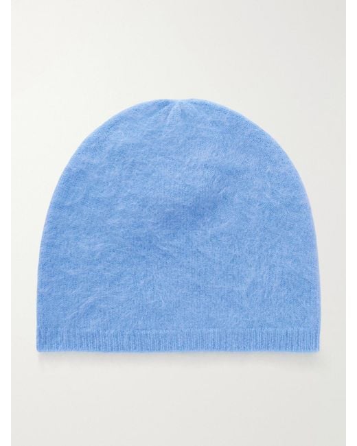 Lisa Yang Blue Brushed-Cashmere Beanie
