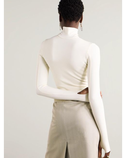 Commando White String-Body Aus Stretch-Jersey Mit Stehkragen