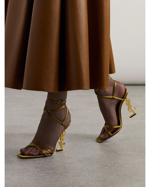 Saint Laurent Metallic Opyum Satin Sandals