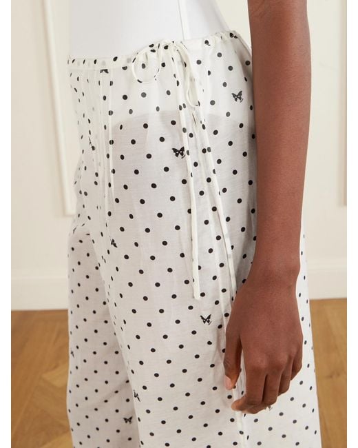 Kiki de Montparnasse White Kiki Polka-Dot Cotton And Silk-Blend Balloon Pants