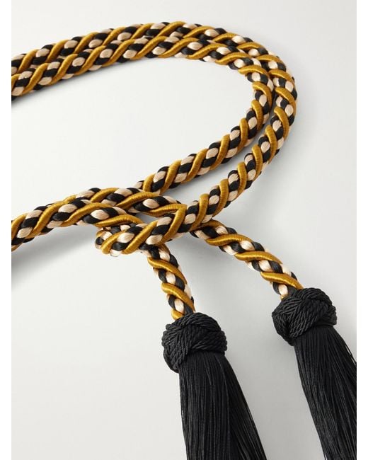 Le Sundial White Palais Tasseled Braided Cord Belt