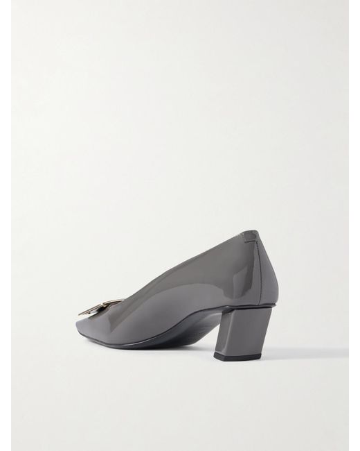 Roger Vivier Gray Belle Vivier 45 Patent-Leather Pumps