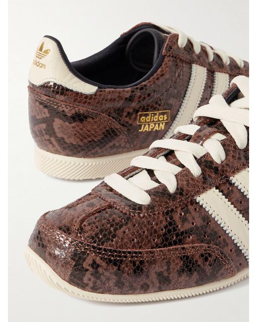 Adidas Originals Brown Japan Snake-Effect Leather Sneakers