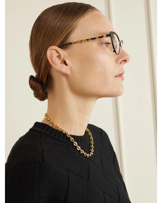 Barton Perreira Natural Cheeky Cat-Eye Tortoiseshell Acetate And Metal Optical Glasses