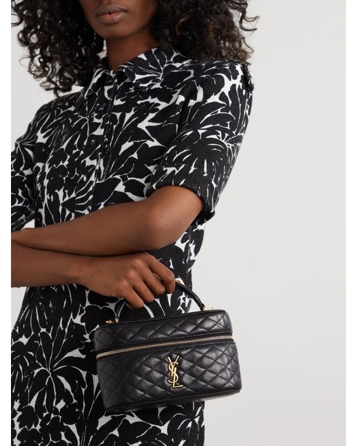 Saint Laurent Black Gaby Vanity Mini Quilted Leather Shoulder Bag