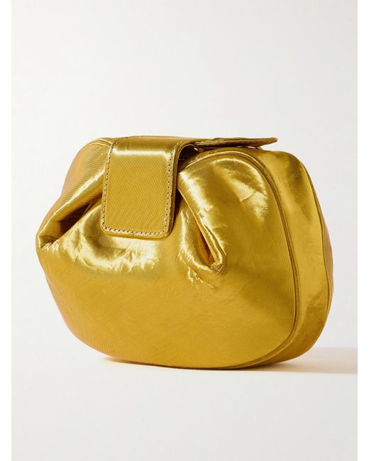 Gabriela Hearst Yellow Soft Demi Clutch Aus Lamé