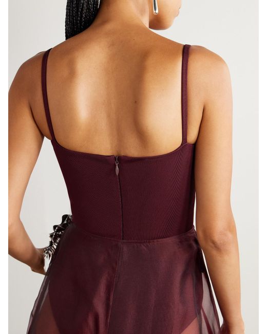 Esse Studios Red Stretch-Jersey Bodysuit