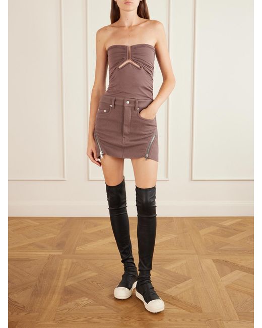 Rick Owens Purple Bolan Banana Virgin Wool Mini Skirt