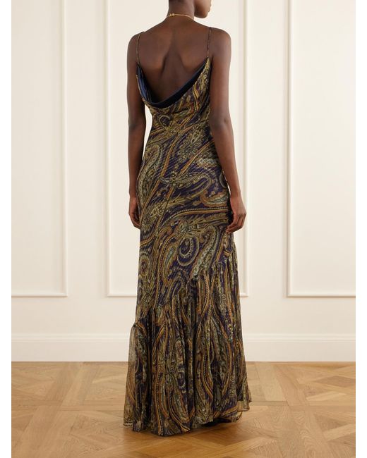 Etro Natural Paisley-Printed Silk-Blend Maxi Dress