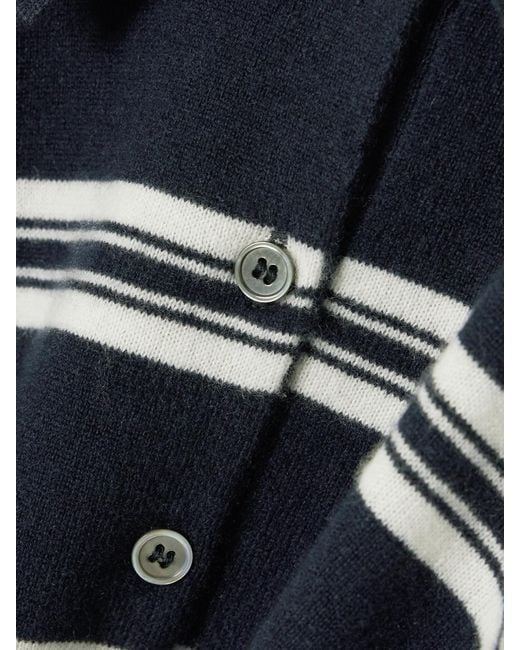arch4 Blue Octavia Striped Cashmere Polo Shirt