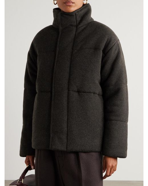 LeKasha Black Dillon Padded Organic Cashmere Jacket