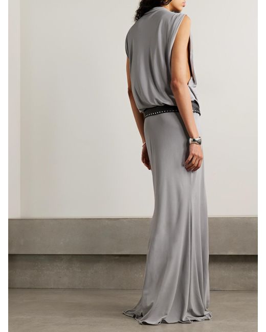 Christopher Esber Gray Maxikleid Aus Jersey Mit Falten Und Gürtel